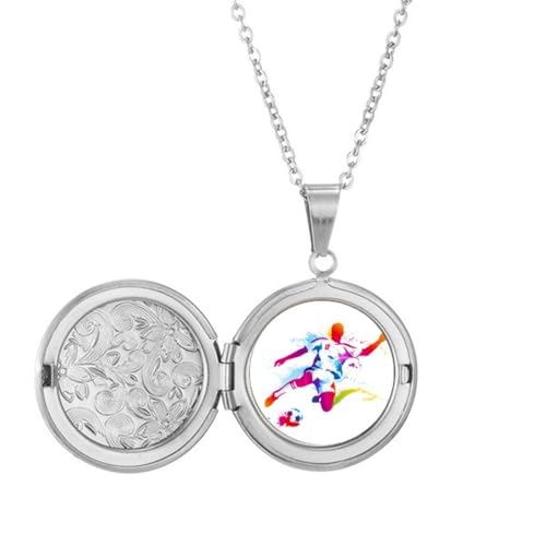 Médaillon football motif athlètes pendentif sport anniversaire homme femme