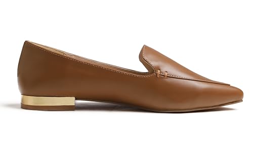 Image of FEVERSOLE Women's Loafer Flat Pointed Deco Low Heel Fashion Slip On Dress Driving Office Shoes