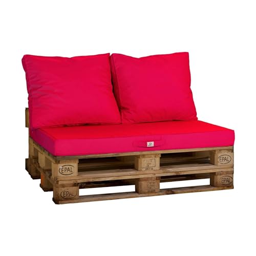 Déco Arts Coussins de Palette Déhoussables - Matelas Assise + Dossier pour Salon de Jardin ou Banquette - Coussin Déperlant avec Housse Amovible Certifié...