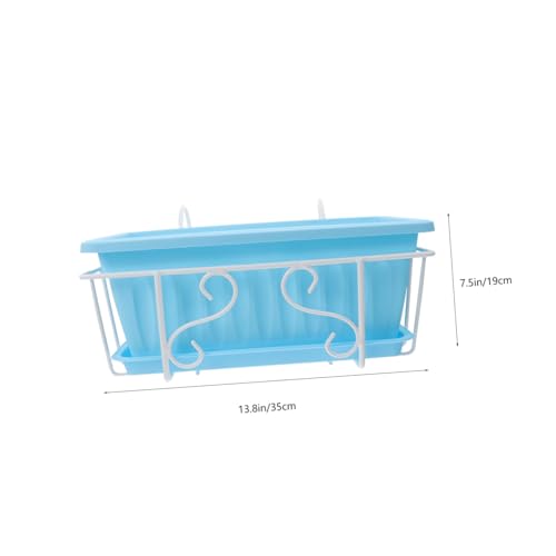 Support pour pot de fleurs suspendu rectangulaire plastique balcon extérieur - 3