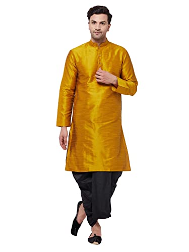 Image of VASTRAMAY Men's Silk Blend Printed Kurta And Dhoti Set Vasmk001Ndtmother