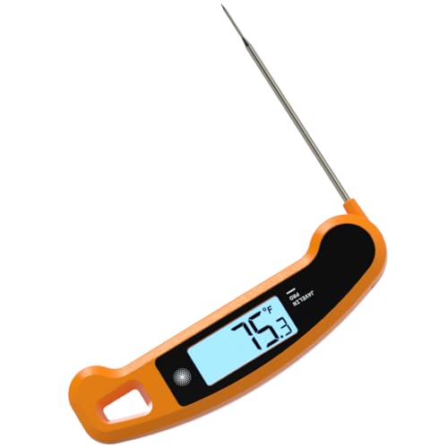 Image of Lavatools Javelin PRO Classic Ultra-Fast 2-Second Professional Digital Instant Read Meat Thermometer for Grill and Cooking, Auto-Rotating Backlit Display, IP65 Water Resistant NSF Certified-Tangerine