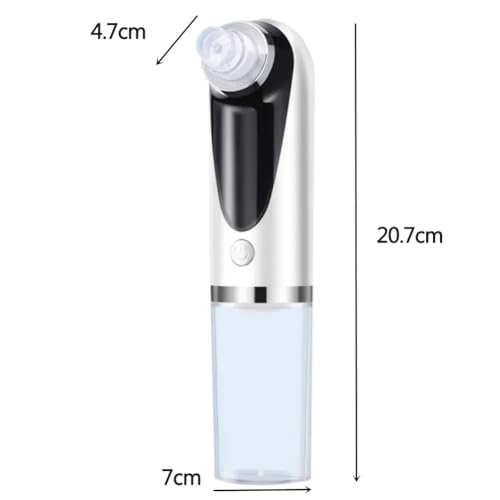 Strumento per la rimozione dei punti neri con 6 testine di aspirazione, 3 livelli di aspirazione regolabili, ricaricabile tramite USB, pulizia profonda per tutti i tipi di pelle