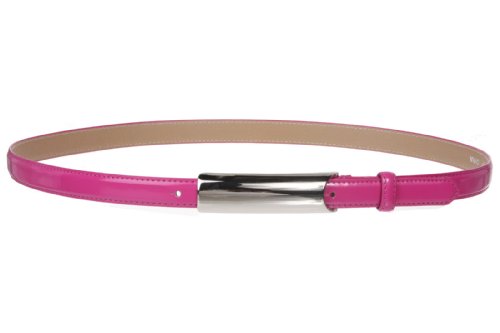 3/4 Inch Rectangular Stitching Feather Edged Skinny Patent Leather Belt2