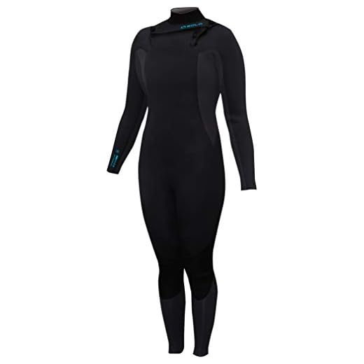 SOLA Damen Ladies Nova 5/4 Front Zip Neoprenanzug, schwarz/türkis, 12