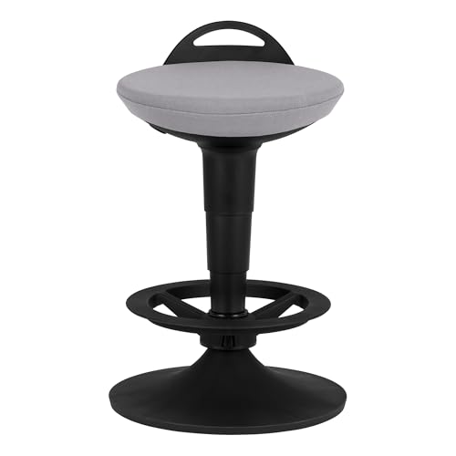 Image of Adjustable-Height Padded Lab Stool - Light Grey