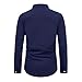 DGHM-JLMY Men's Double-Breasted Fake Two-Piece Everted Placket Shirt Solid Personality British Style Fake 2 Piece Shirts (Dark Blue,X-Large)
