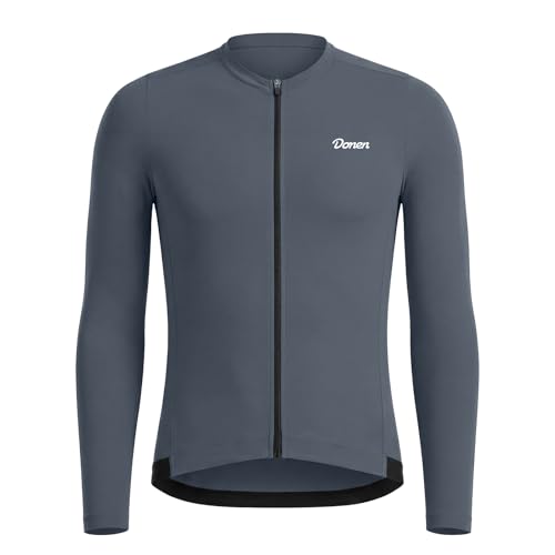 Men's Cycling Jersey High-Stretch Quick-Dry Outdoor Sports Top Three Rear Pockets Road Cycling UPF 50+ Sun Protection Grey