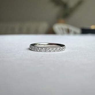 JINEAR 3mm Wedding Bands for Women Eternity Ring 18K Gold Plated Cubic Zirconia Engagement Rings Stackable Anniversary Promise Statement Ring Gift for Her Size 5 to 10