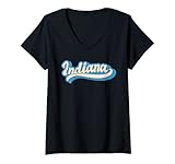 donna indiana america stati uniti d'america stato retro maglietta con collo a v