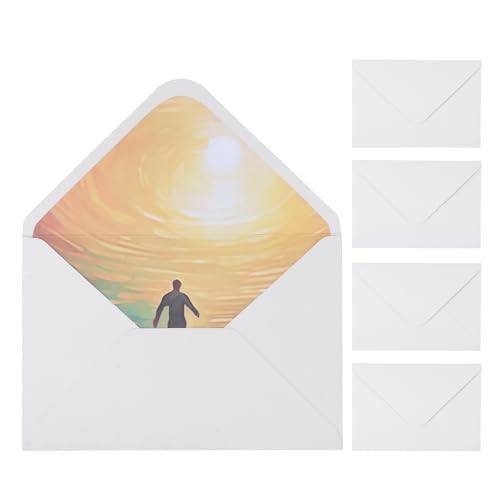 封筒 ビンテージ調 無地 メッセージカード 風景柄 案内状 挨拶状 ポストカード 招待状 ビジネス用 結婚式 パーティー用封筒 5枚 ホワイト 光を追いかけて
