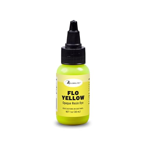 Alumilite Tinte de color líquido para carcasa de resina, amarillo flúor, altamente concentrado para revestimiento epoxi y uretano, ideal para colorear proyectos de arte y manualidades transparentes