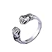 OAKKY Rétro Punk Crâne Gothique Poing Boxe Puissance Fitness Ouvert Hip Hop Motard Bagues Homme Acier Inoxydable Argent Plaqué Taille 68