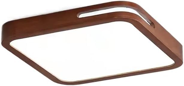 Plafonnier LED carré mince en bois contre les plafonds bas sombres
