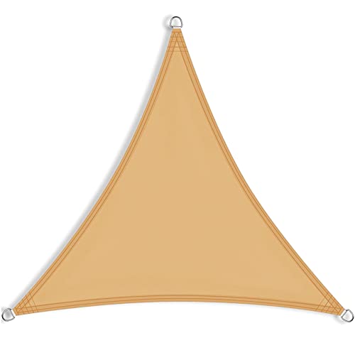 4.2x4.2m Cream Outdoor Canopy Awning - PU Coated Dustproof & Windproof Sun Shade with Rope Kit for Patio Garden Pool Terrace & Balcony - Perfect Outdoor Gift