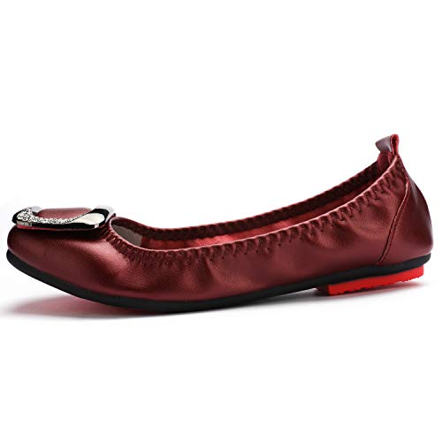 Stylein Womens Foldable Slip On Ballet Flats Comfortable Square Toe Flats - Image 4