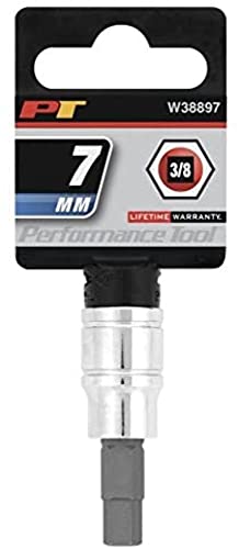 Performance Tool W38897 Hex Bit Socket, 3/8-Inch Drive, 7mm