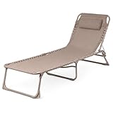 AND HOME Lettino Prendisole - ACCIAIO ANTIRUGGINE + CUSCINO COMPRESO, Tessuto Traspirante ...