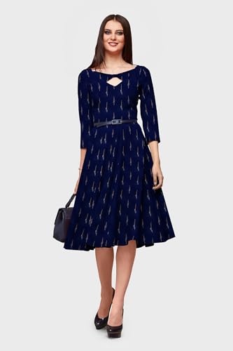 Image of Cotton Pochampally ikat unstitched blouse, Kurthi, long frock fabric material for women (1 meter, 2 meters & 3 meters)