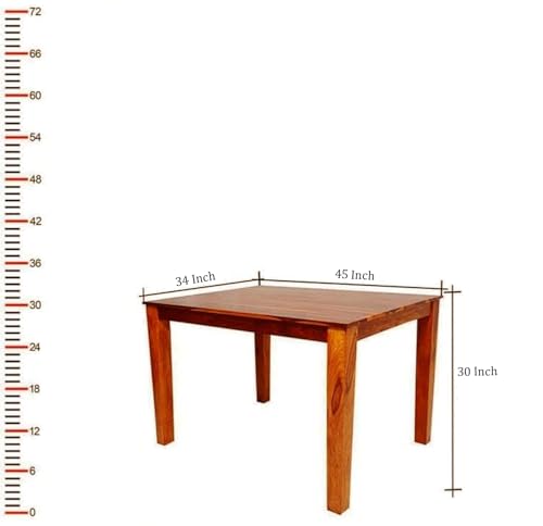 Image of Sheesham Wood Oval Dining Table with Cushion Chairs Set for Home Hall | Solid Wood Dinner Table with Chairs for Hotels | Dining Room Sets (Natural Finish 2, 4 Seater)