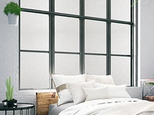 Miniatura 6 de Shackcom 2 rollos de película de vidrio esmerilado de 17.5 x 78.7 pulgadas, película de privacidad para ventana de baño, adherencia estática no