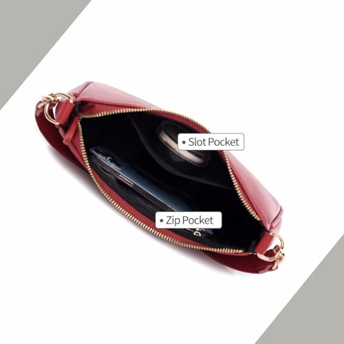 Image of Shoulder Bag for Women with 2 Removable Straps and Zipper Closure Crossbody Bags Clutch Tote HandBags Purses | with 2 Removable Straps