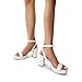 DREAM PAIRS Platform Heels for Women High Block Chunky Open Toe Ankle Strap Heels Fashion Wedding Party Evening Prom Dance Dress Pump Sandals Shoes,Size 8.5,White-Pu,SDHS2420W