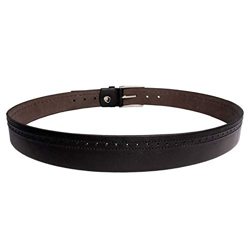 Cinto Masculino Social em Couro 35mm Preto com Costura 115