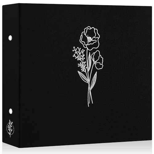 Lanpn Fotoalbum 30x30 cm, Leinen Fotobuch 3 Ringbuch Einstecken...