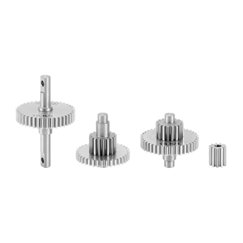 INJORA Acier Inoxydable 16.6:1 Ensemble de Pignon d’Engrenage de Transmission pour TRX4M Mise à Niveau 1/18 RC Crawler Voiture