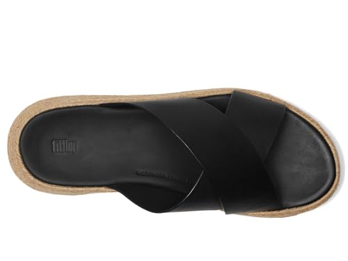 FitFlop Women's F-Mode Espadrille Leather Flatform Cross Slides Wedge Sandal2