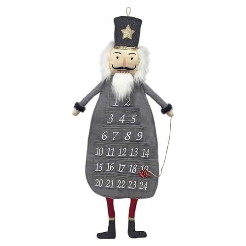MON AMI Holiday Nutcracker Inspired Plush Advent Countdown to Christmas Calendar, Wall Hanging, Christmas Decor, Fabric Calendar, Home & Office Decoration, 30IN, Grey