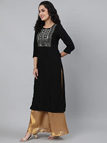 Image of Femvy Women's Rayon Solid Regular Kurti