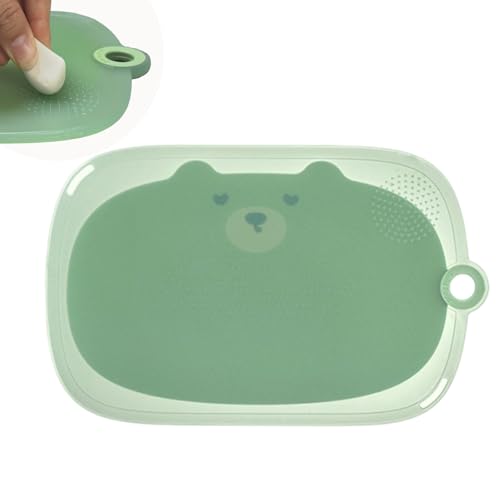 Tabla de cortar rectangular de plástico verde miniatura 1