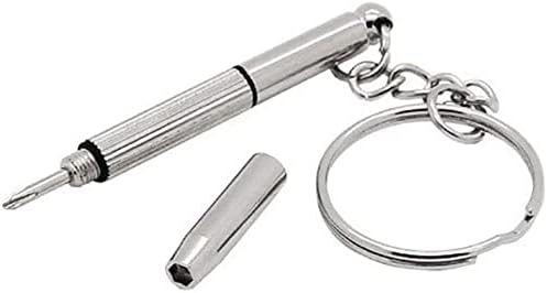 Rocita Multifunction Eyeglass Screwdriver Mini Hand Tool 3-in-1 Eyeglass Screwdriver Sunglass Watch Repair Kit with Keychain