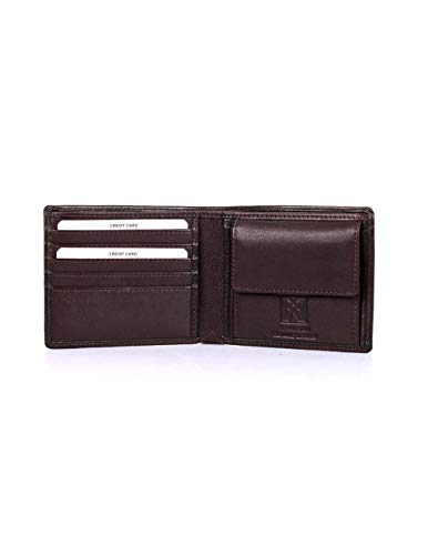 Men's RFID Blocking Leather Bifold Wallet with Coin Pocket