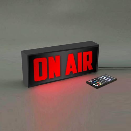 On Air Sign LED-Retro-Licht USB-betriebene Wandhalterung oder Schreibtisch-Lichtbox Youtube-Streamer/Gamer rotes cooles On-Air-Schild für Studio Esszimmer Spielzimmer Dekor