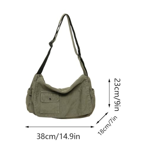 Veslyn Trousse de Maquillage Vintage Sac À Épaule en Toile, Messager Crossbody Durable avec Stockage Spacieux pour Transporter Quotidiennement-kahaki – vue 4