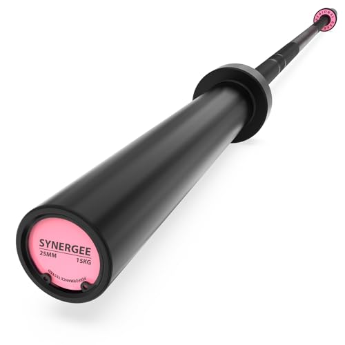 Synergee Regional Olympic 15kg Women’s Black Phosphate Barbell. Rated 1500lbs for Weightlifting and Powerlifting.