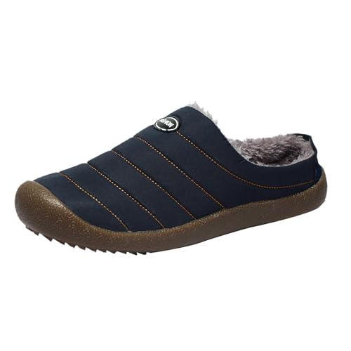 Zapatillas de estar por casa para hombre y mujer, mullidas, ligeras, suaves, de invierno, ligeras, forradas, cálidas, cómodas, marine, 37 EU