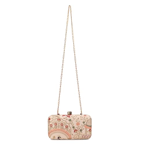 Image of LONGING TO BUY Hand Crafted Designer Box Clutch - Zari Embroidery For Women