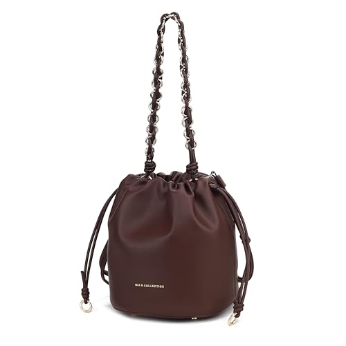 Image of MKF Collection Crossbody Bucket Bag for Women, Vegan Leather Drawstring Hobo Shoulder Bags Handbag Purse by Mia K