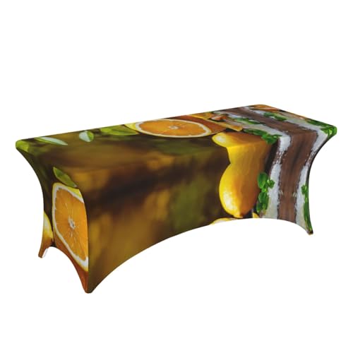 Housse de table extensible de qualité supérieure EdWal jaune citron pour réception chic