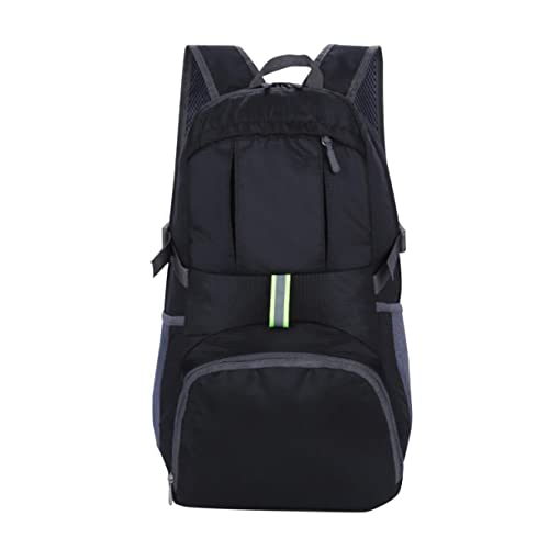 Mochila plegable ligera para senderismo y camping negra miniatura 1