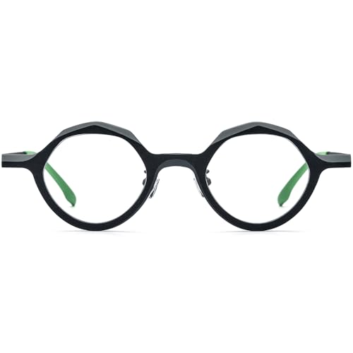 Image of FONEX Colorful Pure Titanium Glasses Frame Women Retro Round Eyeglasses