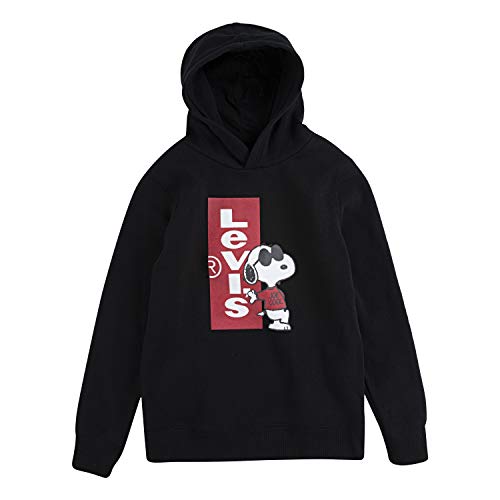 Image of Levi's Boys' Little Graphic Logo Pullover Hoodie, Black Snoopy, 7