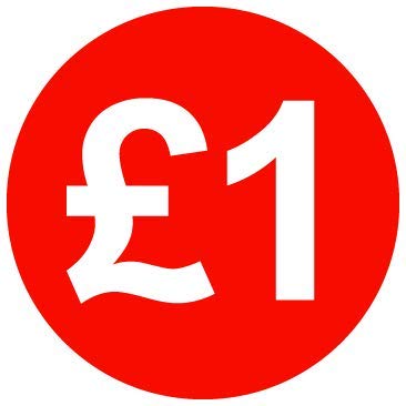 30mm Price Stickers Pack of 1000 - Red - £1