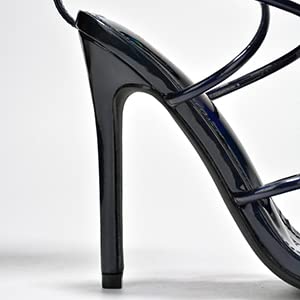 Cape Robbin Nabil Sexy Stiletto Strappy High Heels for Women,Women's Pointy Toe Heeled Sandals - Black Size 7