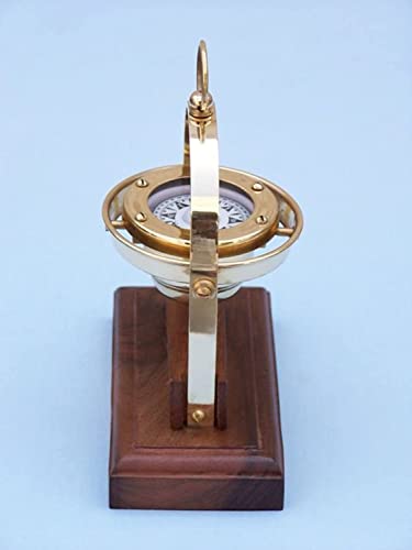 Brújula Ejecutiva con Gimbal Latón Antiguo 8 pulg miniatura 2