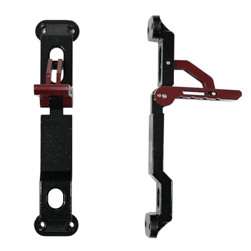 Image of KMH Metal Door Hinge Step Compatible with Mahindra Thar, Anti-Skid Foldable Design Heavy Side Foot Step Car Accessories for Thar, Pack of 2 (Black & Red)